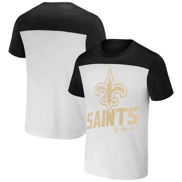 Men's New Orleans Saints Cream/Black x Darius Rucker Collection Colorblocked T-Shirt